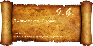 Ivancsics Gyoma névjegykártya
